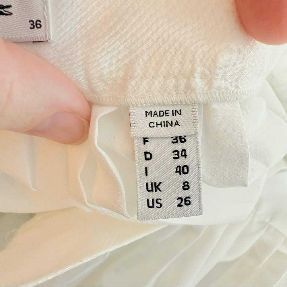 Lacoste White Pleated Midi Skirt Preppy Size FR 36 / US 4 NWT - Picture 7 of 9